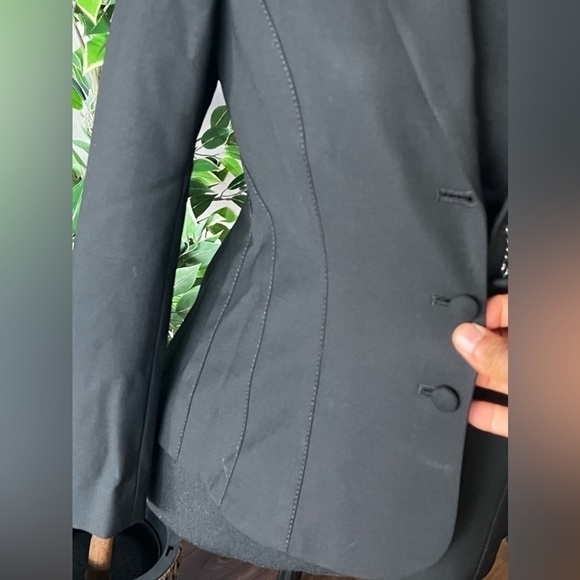 Theory Black Wool Cufflink Button 3/4 Sleeve Professional Suit Blazer Jacket - 8 - Picture 3 of 9